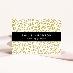 Gold Leopard, Gold Glitter, Leopard Print Business Card