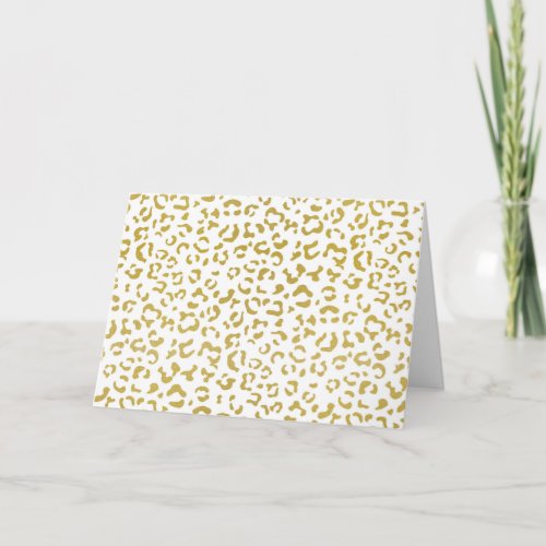 Gold Leopard Gold Glitter Leopard Print Card