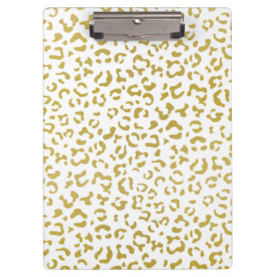 Gold Leopard, Gold Glitter, Leopard Print Clipboard