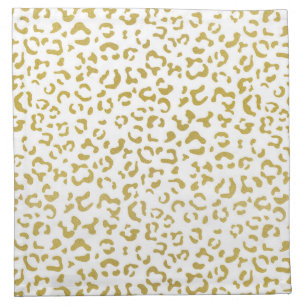 Gold Leopard, Gold Glitter, Leopard Print Cloth Napkin