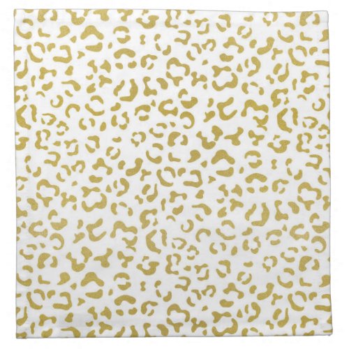 Gold Leopard Gold Glitter Leopard Print Cloth Napkin