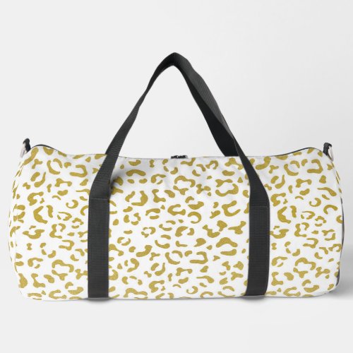 Gold Leopard Gold Glitter Leopard Print Duffle Bag