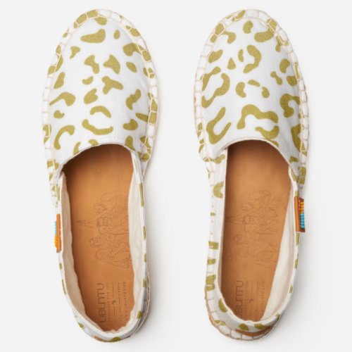 Gold Leopard Gold Glitter Leopard Print Espadrilles