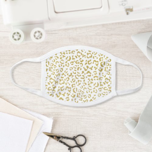 Gold Leopard Gold Glitter Leopard Print Face Mask