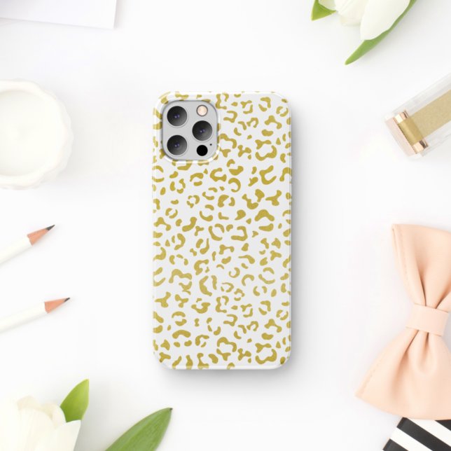 Gold Leopard, Gold Glitter, Leopard Print iPhone Case (Creator Uploaded)