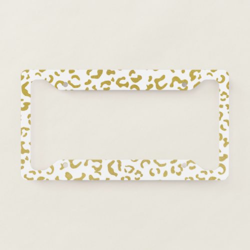Gold Leopard Gold Glitter Leopard Print License Plate Frame