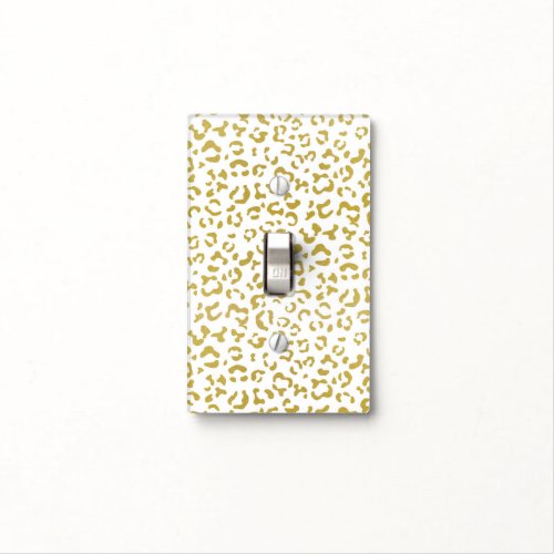 Gold Leopard Gold Glitter Leopard Print Light Switch Cover