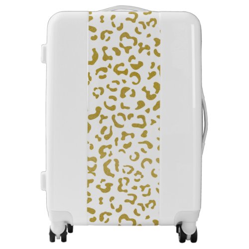 Gold Leopard Gold Glitter Leopard Print Luggage