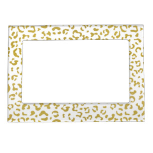 Gold Leopard, Gold Glitter, Leopard Print Magnetic Frame
