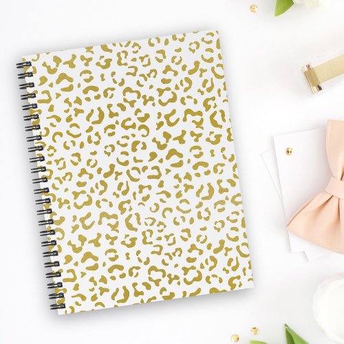 Gold Leopard Gold Glitter Leopard Print Notebook