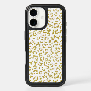 Gold Leopard, Gold Glitter, Leopard Print iPhone 16 Case