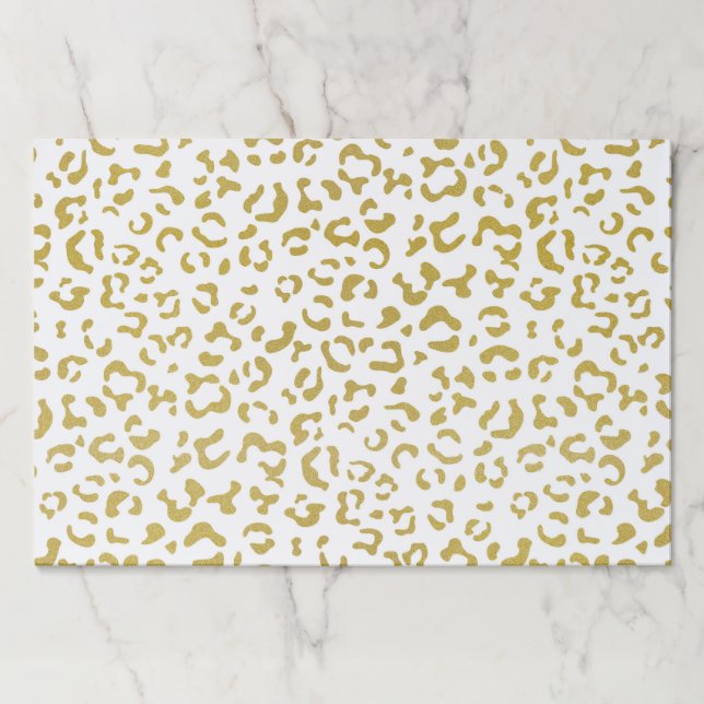 Gold Leopard, Gold Glitter, Leopard Print Paper Pad (Front)