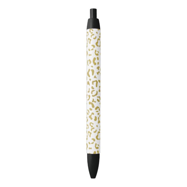 Gold Leopard, Gold Glitter, Leopard Print Pen (Front Vertical)