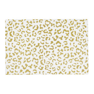 Gold Leopard, Gold Glitter, Leopard Print Placemat