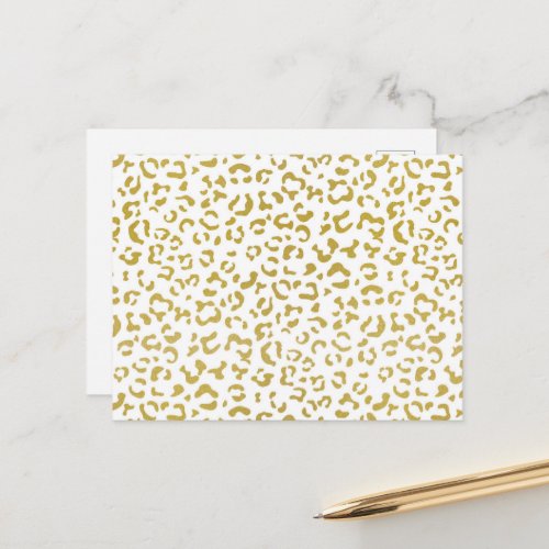 Gold Leopard Gold Glitter Leopard Print Postcard