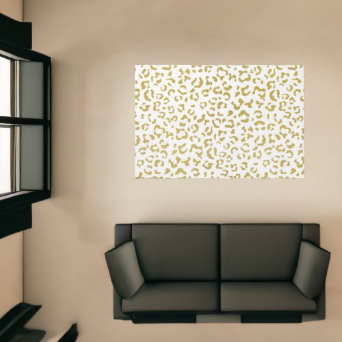 Gold Leopard Gold Glitter Leopard Print Rug