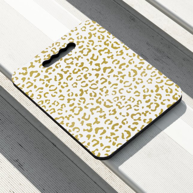 Gold Leopard, Gold Glitter, Leopard Print Seat Cushion (In Situ)