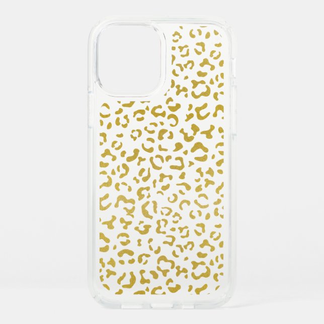 Gold Leopard, Gold Glitter, Leopard Print Speck iPhone 12 Case (Front)