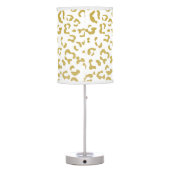 Gold Leopard, Gold Glitter, Leopard Print Table Lamp (Back)