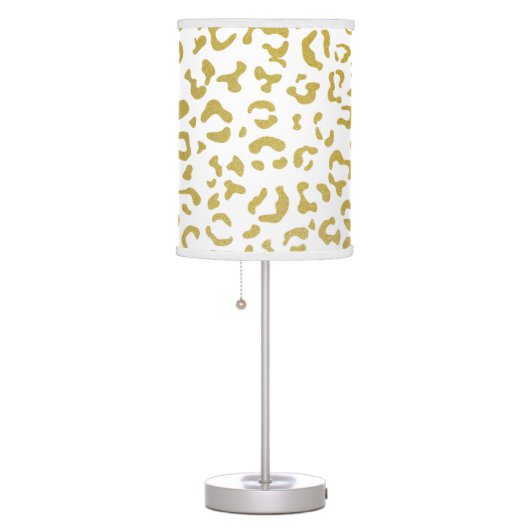 Gold Leopard, Gold Glitter, Leopard Print Table Lamp (Right)