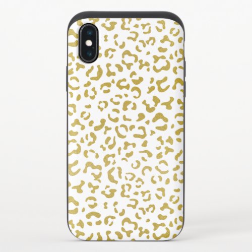 Gold Leopard Gold Glitter Leopard Print iPhone X Slider Case