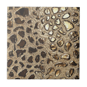 Gold Leopard Metallic Animal Spots Ceramic Tile