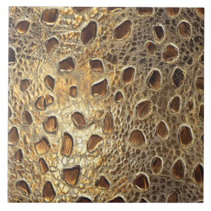 Gold Leopard Metallic Animal Spots Ceramic Tile