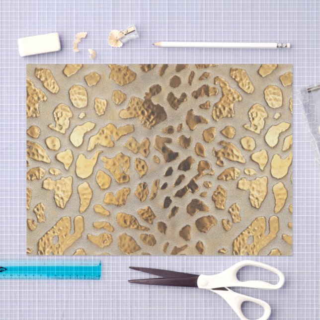 Gold Leopard Metallic Spots Tissue Paper (Craft)