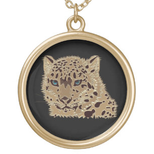 Gold leopard plated necklace