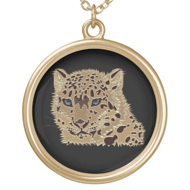 Gold leopard plated necklace (Front)