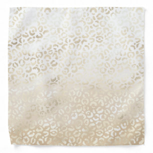 Gold Leopard Print Khaki Cream Beige Watercolor Bandana