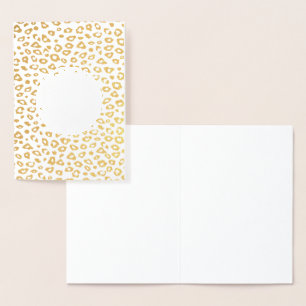 Gold Leopard print Personalized Birthday Foil Card