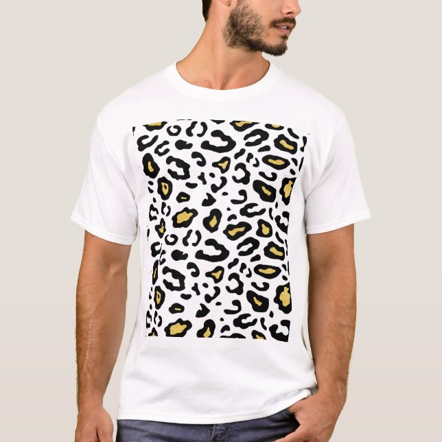 Gold leopard print, seamless pattern. T-Shirt (Front)