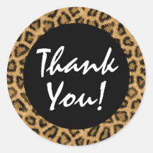 Thank You Stickers Cow Print Pink Leopard Print Animal Print Business Labels
