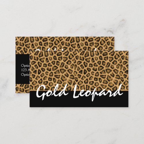 Gold Leopard Print Trendy Fur Pattern Wild Animal Business Card