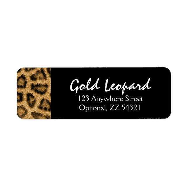 Gold Leopard Print Trendy Fur Pattern Wild Animal Label (Front)
