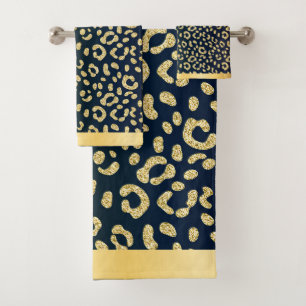 Gold Leopard-skin Spots Bath Towel Set
