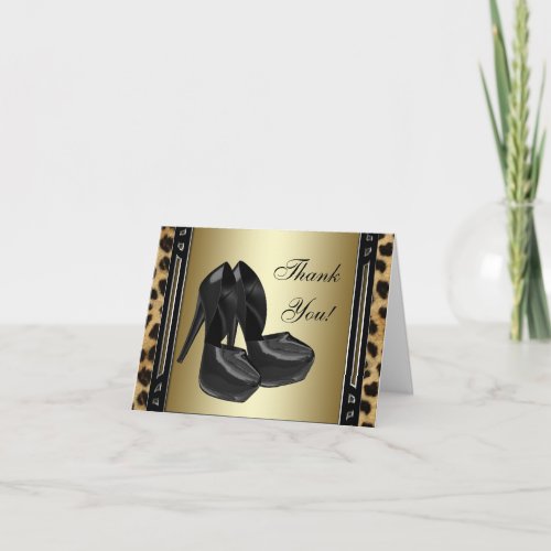 Gold Leopard Thank You Cards