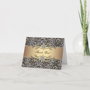 Gold Leopard Thank You Cards
