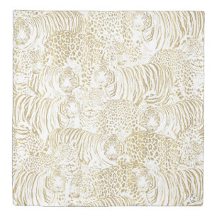 Gold Leopard Tiger Animals Duvet Cover