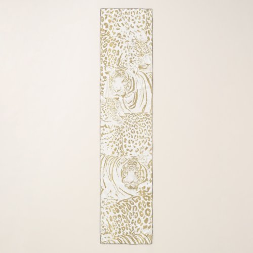 Gold Leopard Tiger Animals Scarf