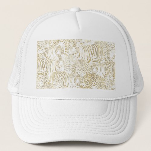 Gold Leopard Tiger Animals Trucker Hat