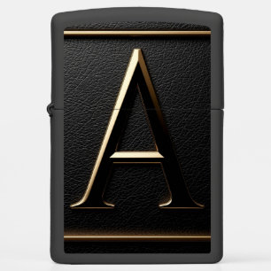 ✨ Gold Letter A Monogram Flame Design Gift For Men Zippo Lighter