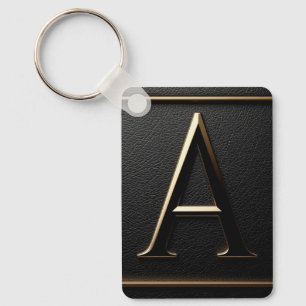 ✨ Gold Letter A Monogram Gift For Men Keychain