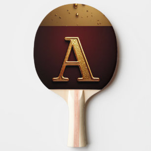 Gold Letter A Monogram With Dripping Metall Ping Pong Paddle