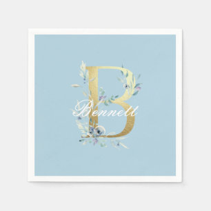 Gold Letter "B" Customizable Napkins