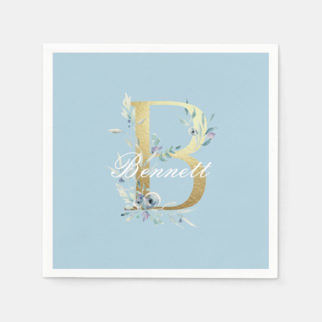 Gold Letter "B" Customizable Napkins (Front)
