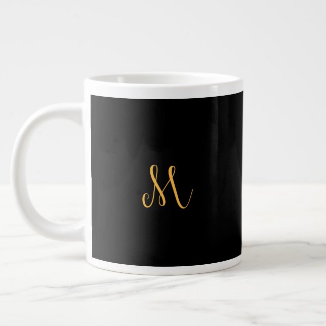 Gold Letter "M" Monogram Mug  (Left)