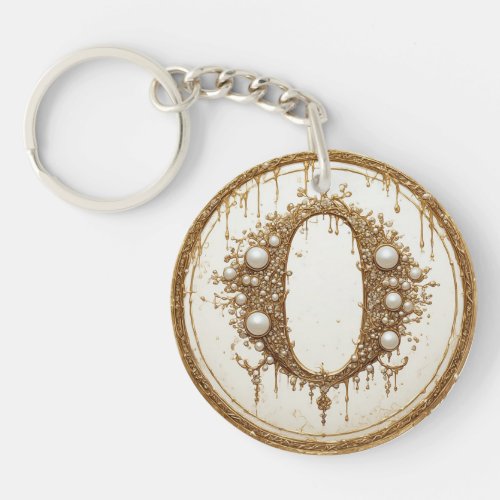 Gold Letter O Gift For Mom Keychain