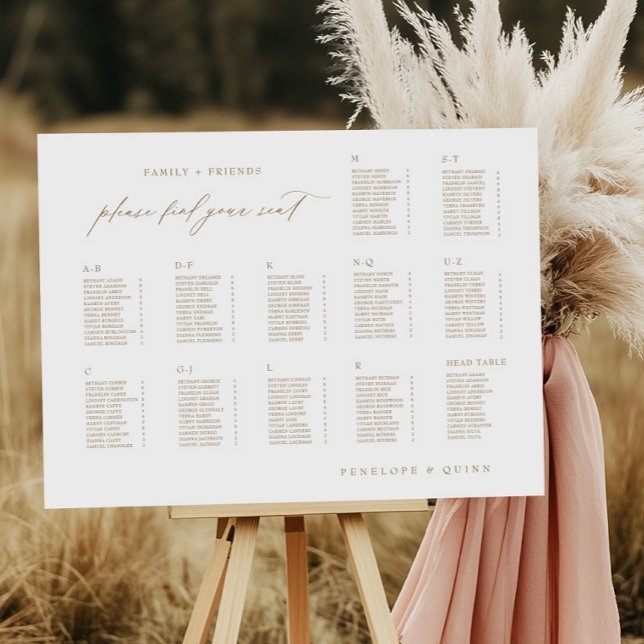 Gold Letter Seating Chart Wedding Reception Sign (Creator Uploaded)